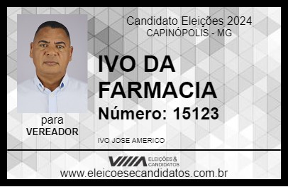 Candidato IVO DA FARMACIA 2024 - CAPINÓPOLIS - Eleições