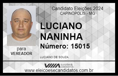 Candidato LUCIANO NANINHA 2024 - CAPINÓPOLIS - Eleições