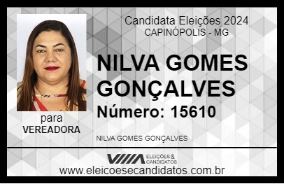 Candidato NILVA GOMES GONÇALVES 2024 - CAPINÓPOLIS - Eleições