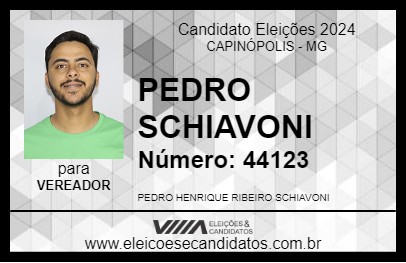 Candidato PEDRO SCHIAVONI 2024 - CAPINÓPOLIS - Eleições