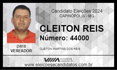 Candidato CLEITON REIS 2024 - CAPINÓPOLIS - Eleições