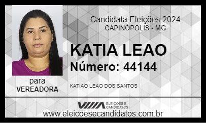 Candidato KATIA LEAO 2024 - CAPINÓPOLIS - Eleições