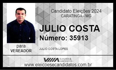 Candidato JULIO COSTA LOPES 2024 - CARATINGA - Eleições