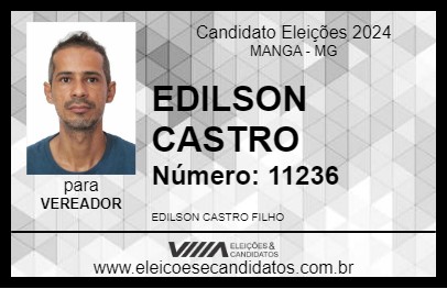 Candidato EDILSON CASTRO 2024 - MANGA - Eleições