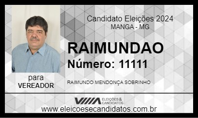 Candidato RAIMUNDAO 2024 - MANGA - Eleições