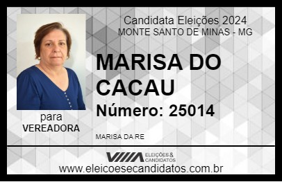 Candidato MARISA DO CACAU 2024 - MONTE SANTO DE MINAS - Eleições