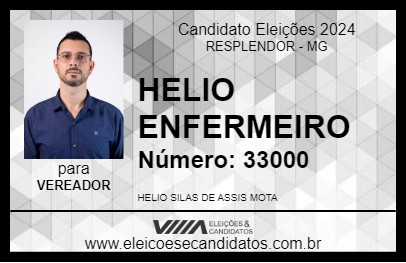 Candidato HELIO ENFERMEIRO 2024 - RESPLENDOR - Eleições