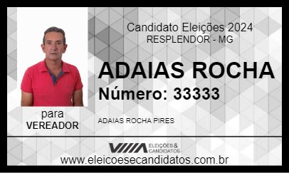 Candidato ADAIAS ROCHA 2024 - RESPLENDOR - Eleições