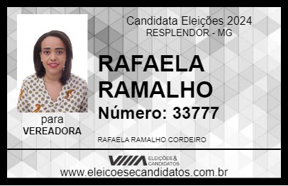 Candidato RAFAELA RAMALHO 2024 - RESPLENDOR - Eleições