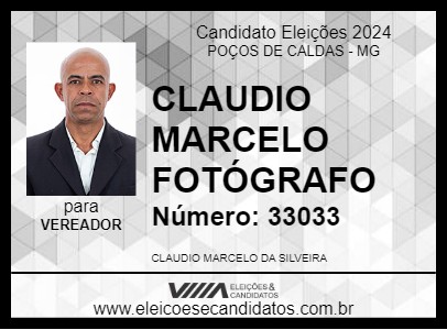 Candidato CLAUDIO MARCELO FOTÓGRAFO 2024 - POÇOS DE CALDAS - Eleições