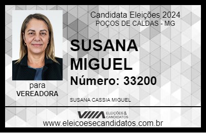 Candidato SUSANA MIGUEL 2024 - POÇOS DE CALDAS - Eleições