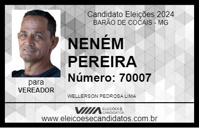 Candidato NENÉM PEREIRA 2024 - BARÃO DE COCAIS - Eleições