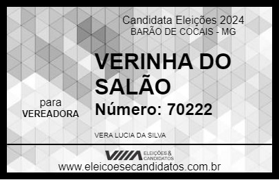 Candidato VERINHA DO SALÃO 2024 - BARÃO DE COCAIS - Eleições