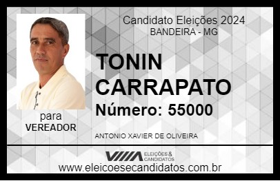 Candidato TONIN CARRAPATO 2024 - BANDEIRA - Eleições