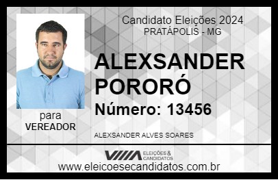 Candidato ALEXSANDER PORORÓ 2024 - PRATÁPOLIS - Eleições