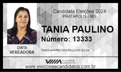 Candidato TANIA PAULINO 2024 - PRATÁPOLIS - Eleições