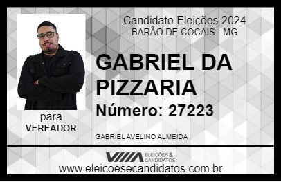 Candidato GABRIEL DA PIZZARIA 2024 - BARÃO DE COCAIS - Eleições