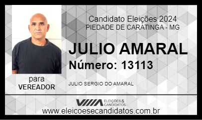 Candidato JULIO AMARAL 2024 - PIEDADE DE CARATINGA - Eleições