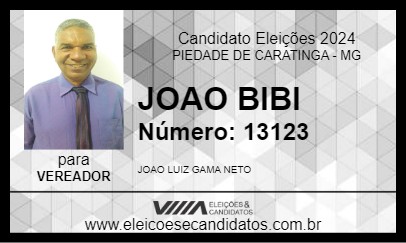 Candidato JOAO BIBI 2024 - PIEDADE DE CARATINGA - Eleições