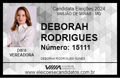 Candidato DEBORAH RODRIGUES  2024 - VARJÃO DE MINAS - Eleições