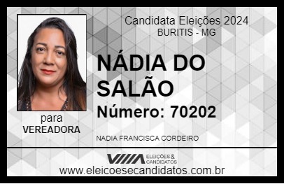 Candidato NÁDIA DO SALÃO  2024 - BURITIS - Eleições