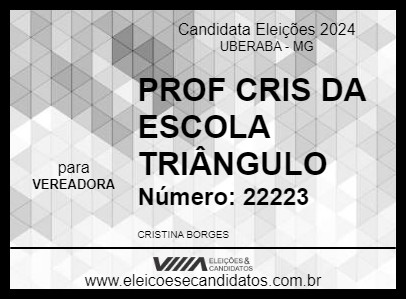 Candidato PROF CRIS DA ESCOLA TRIÂNGULO 2024 - UBERABA - Eleições