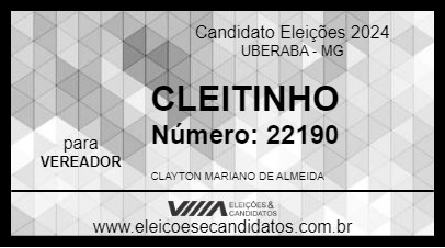 Candidato CLEITINHO 2024 - UBERABA - Eleições