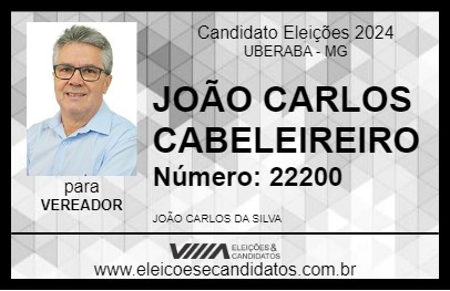 Candidato JOÃO CARLOS CABELEIREIRO 2024 - UBERABA - Eleições