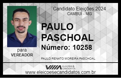 Candidato PAULO PASCHOAL 2024 - CAMBUÍ - Eleições