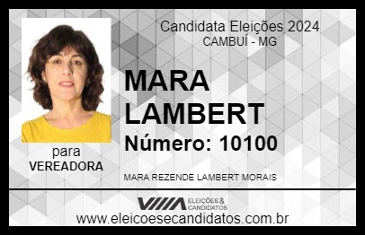 Candidato MARA LAMBERT 2024 - CAMBUÍ - Eleições