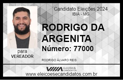 Candidato RODRIGO DA ARGENITA 2024 - IBIÁ - Eleições