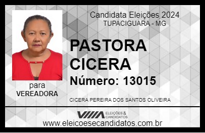 Candidato PASTORA CICERA 2024 - TUPACIGUARA - Eleições