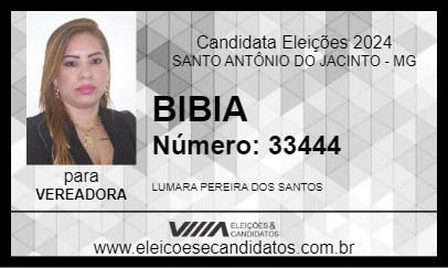 Candidato BIBIA 2024 - SANTO ANTÔNIO DO JACINTO - Eleições