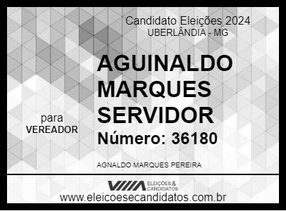 Candidato AGUINALDO MARQUES SERVIDOR 2024 - UBERLÂNDIA - Eleições