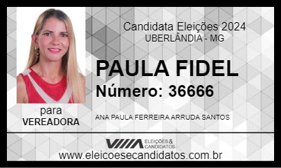 Candidato PAULA FIDEL 2024 - UBERLÂNDIA - Eleições