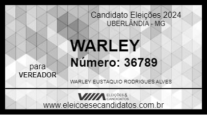 Candidato WARLEY 2024 - UBERLÂNDIA - Eleições