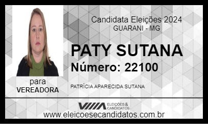 Candidato PATY SUTANA 2024 - GUARANI - Eleições