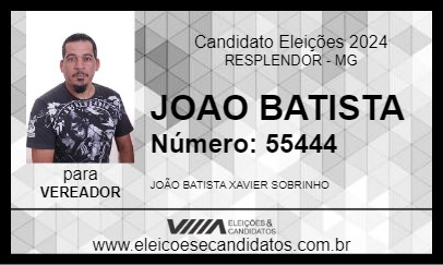 Candidato JOAO BATISTA 2024 - RESPLENDOR - Eleições