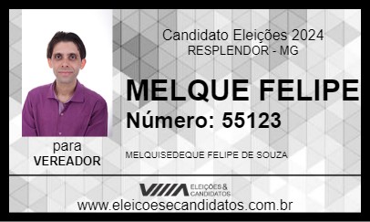 Candidato MELQUE FELIPE 2024 - RESPLENDOR - Eleições