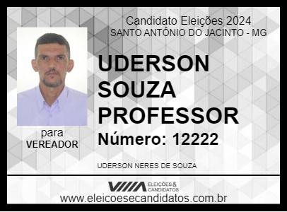 Candidato UDERSON SOUZA PROFESSOR 2024 - SANTO ANTÔNIO DO JACINTO - Eleições