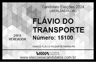 Candidato FLÁVIO DO TRANSPORTE 2024 - UBERLÂNDIA - Eleições