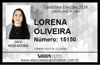 Candidato LORENA OLIVEIRA 2024 - UBERLÂNDIA - Eleições