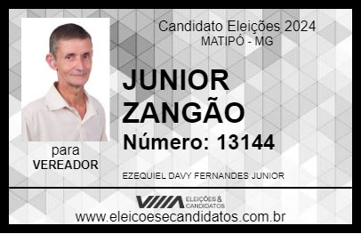 Candidato JUNIOR ZANGÃO 2024 - MATIPÓ - Eleições