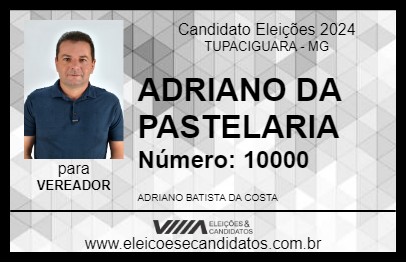 Candidato ADRIANO DA PASTELARIA 2024 - TUPACIGUARA - Eleições