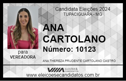 Candidato ANA CARTOLANO 2024 - TUPACIGUARA - Eleições