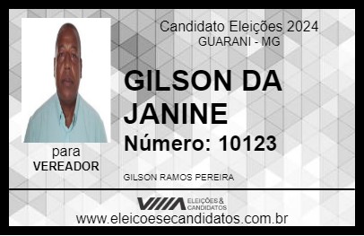 Candidato GILSON DA JANINE 2024 - GUARANI - Eleições