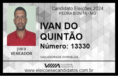 Candidato IVAN DO QUINTÃO 2024 - PEDRA BONITA - Eleições