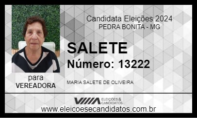 Candidato SALETE 2024 - PEDRA BONITA - Eleições