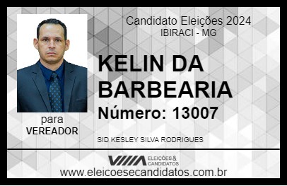 Candidato KELIN DA BARBEARIA 2024 - IBIRACI - Eleições