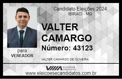 Candidato VALTER CAMARGO 2024 - IBIRACI - Eleições